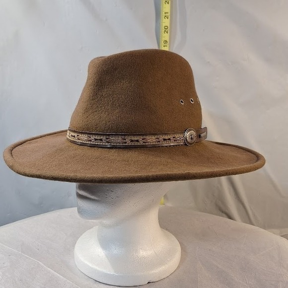 Stetson Brown Felt Wide Brim Hat  Decorative Band for Men Women Outdoor Style - Picture 9 of 13